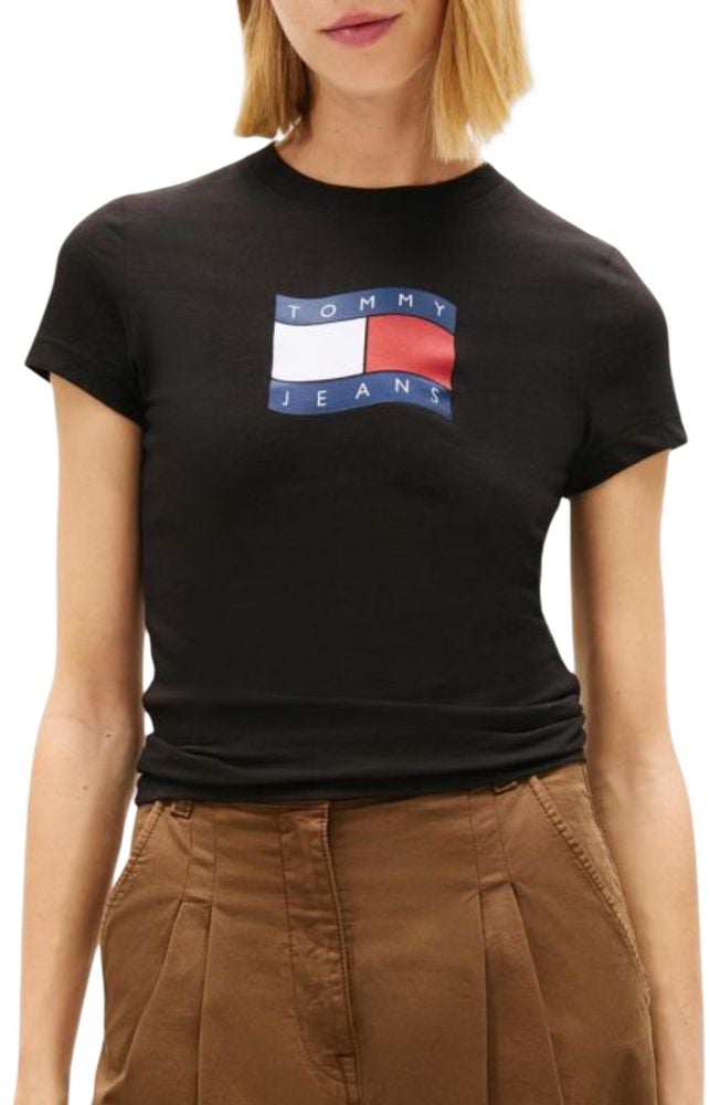 Tommy Hilfiger Jeans Black Recycled Cotton T-Shirt