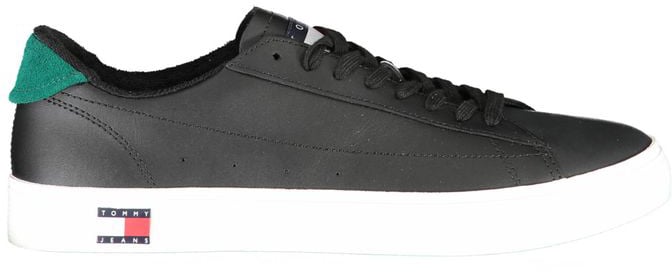 Tommy Hilfiger Black Leather Men Sneaker