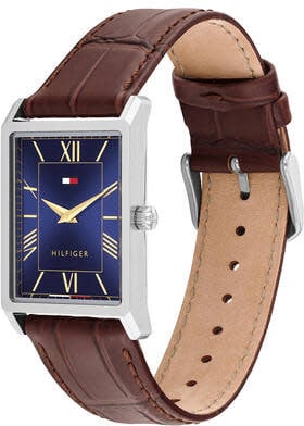 Tommy Hilfiger Horloge TH1710771 Ben Staal Quartz met Bruine Leren Horlogeband 40 x 25.5mm