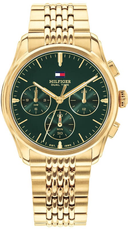 Tommy Hilfiger Horloge TH1710814 The Empire Staal met Geelgouden Plating Quartz Chronograaf 38mm