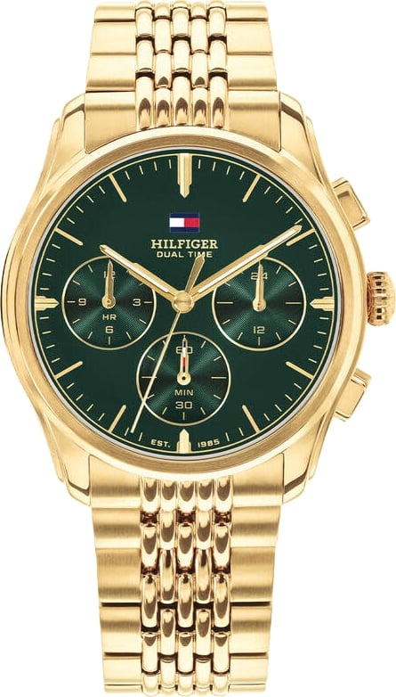 Tommy Hilfiger Horloge TH1710814 The Empire Staal met Geelgouden Plating Quartz Chronograaf 38mm