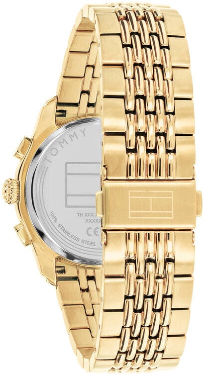 Tommy Hilfiger Horloge TH1710814 The Empire Staal met Geelgouden Plating Quartz Chronograaf 38mm