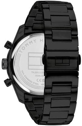 Tommy Hilfiger Horloge TH1792280 Hampton Staal met Zwarte Plating Quartz Chronograaf 42mm