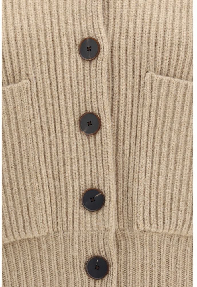 Cropped Wide Collar Ribbed Knit Sweater