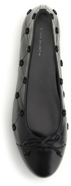 Cap-Toe Bunny Knot Leather Flats