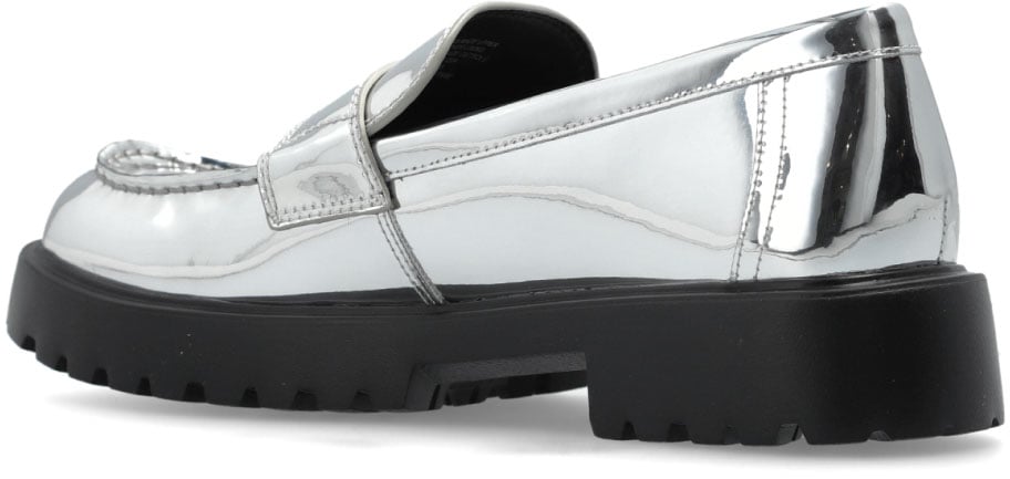 Mirrored Metallic Classic Logo Lug Loafers