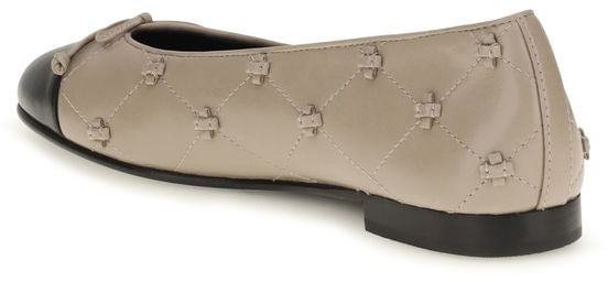 Tory Burch Beige Calf Leather Bos Taurus Ballet Flats