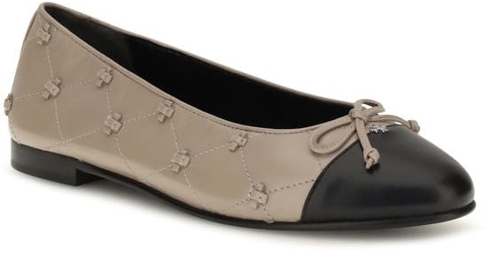 Tory Burch Beige Calf Leather Bos Taurus Ballet Flats