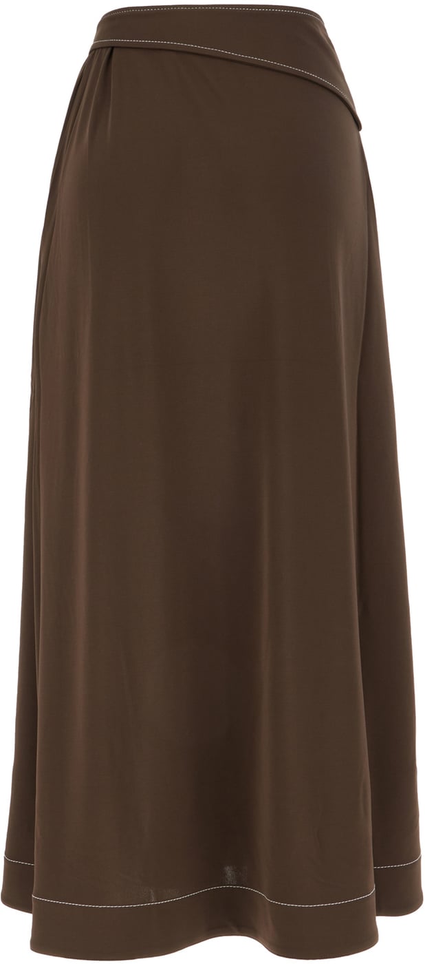 Tory Burch Chocolate viscose skirt