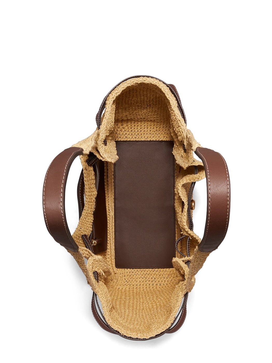 Romy Straw Tote with Leather Trim and Spacious Interior