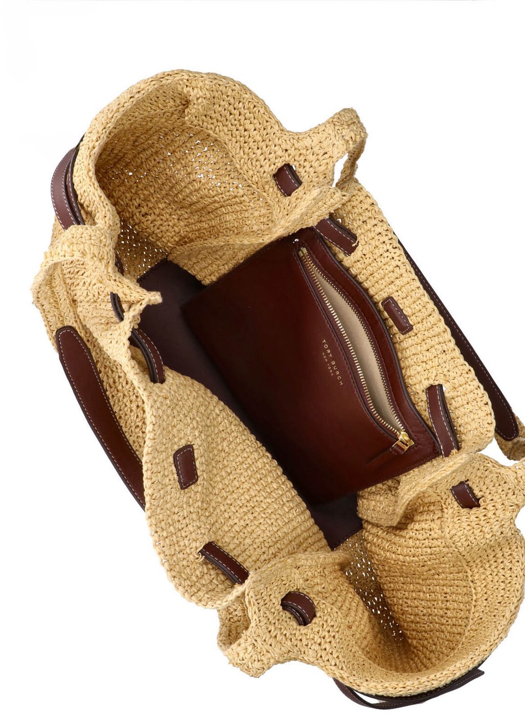 Romy Straw Tote with Leather Trim and Spacious Interior