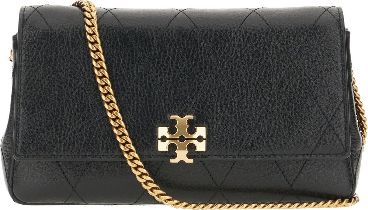 Tory Burch Black leather Charlie crossbody bag