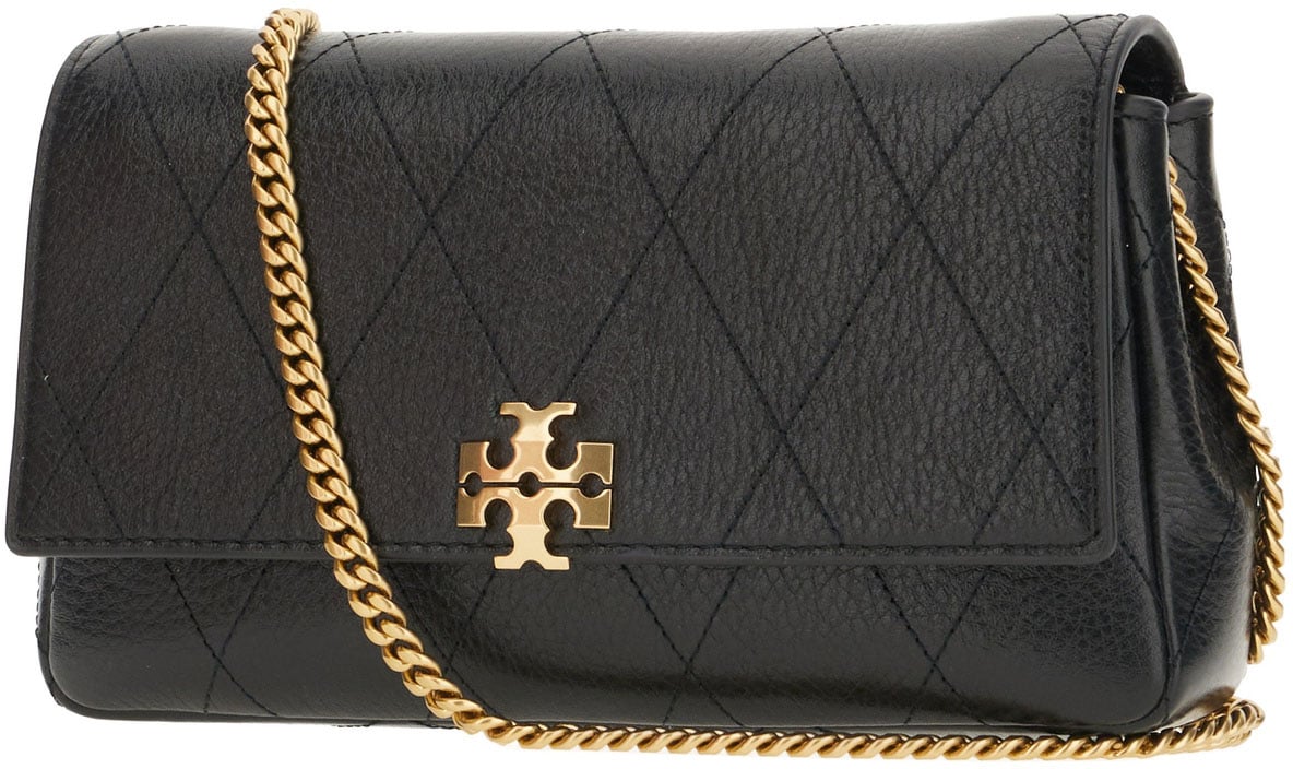 Tory Burch Black leather Charlie crossbody bag