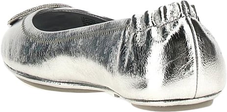Tory Burch Silver Leather Ballet Flats