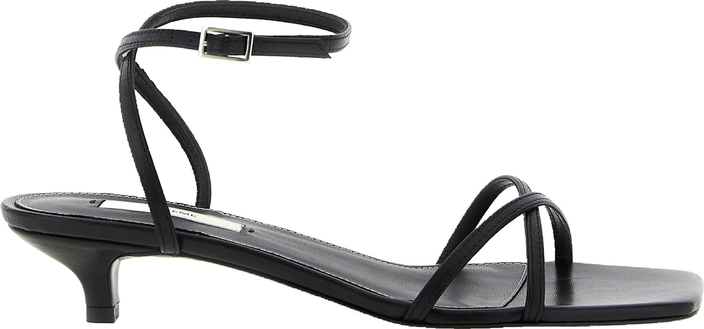 TOTEME Black Leather Mid Heel Pumps