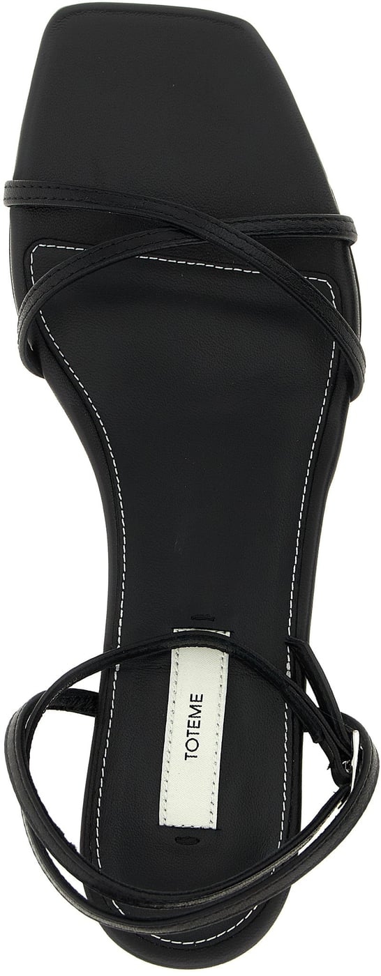 TOTEME Black Leather Mid Heel Pumps