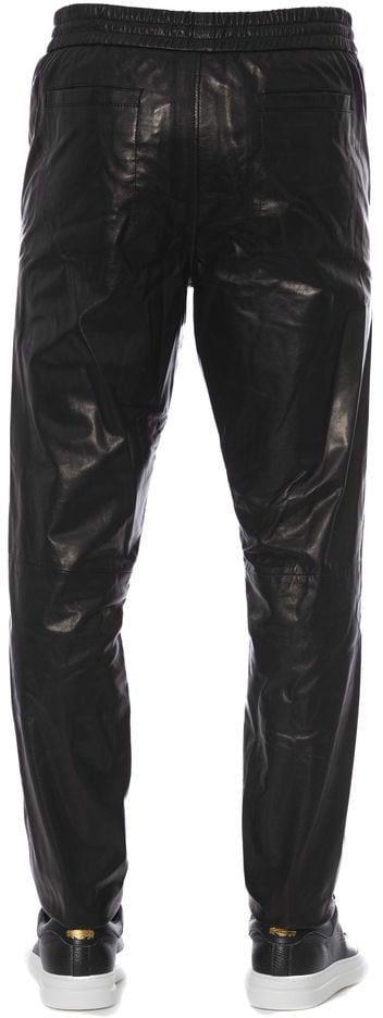 Trussardi Black Lamb Leather Men Pant