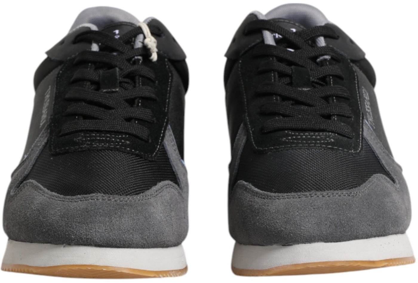 Trussardi Black Gray Lace Up Low Top Casual Sneakers Shoes