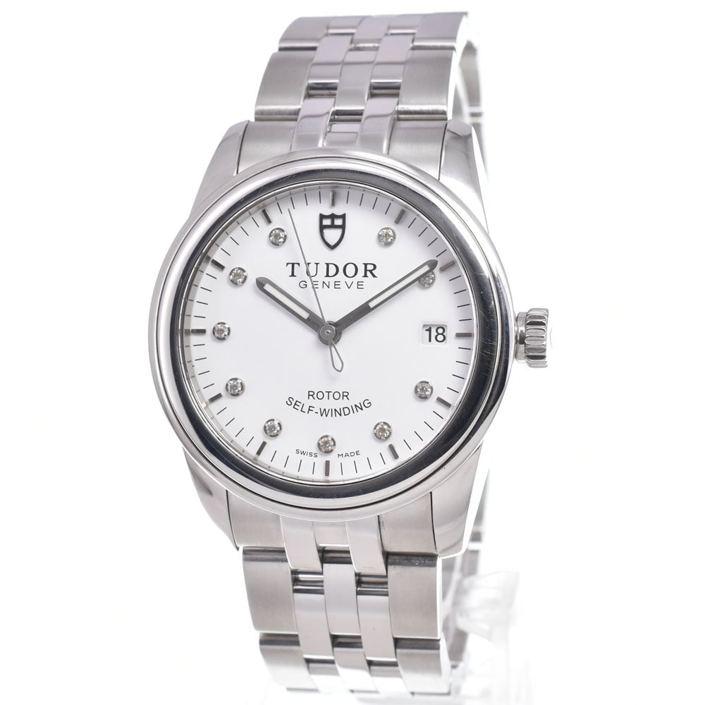 Tudor Style Date Automatic Stainless Steel with Diamonds 38