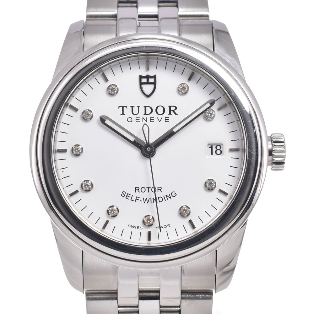 Tudor Style Date Automatic Stainless Steel with Diamonds 38