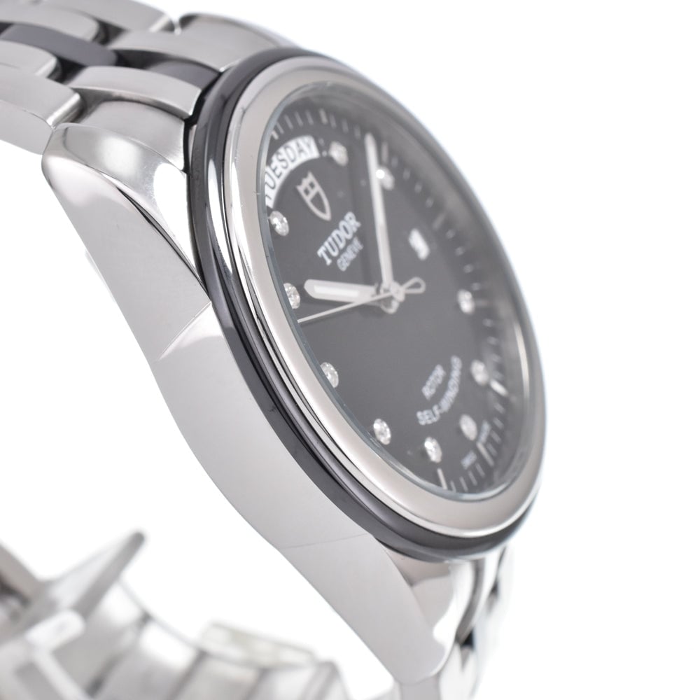 Tudor Glamour Day Date Automatic Stainless Steel with Diamonds 39