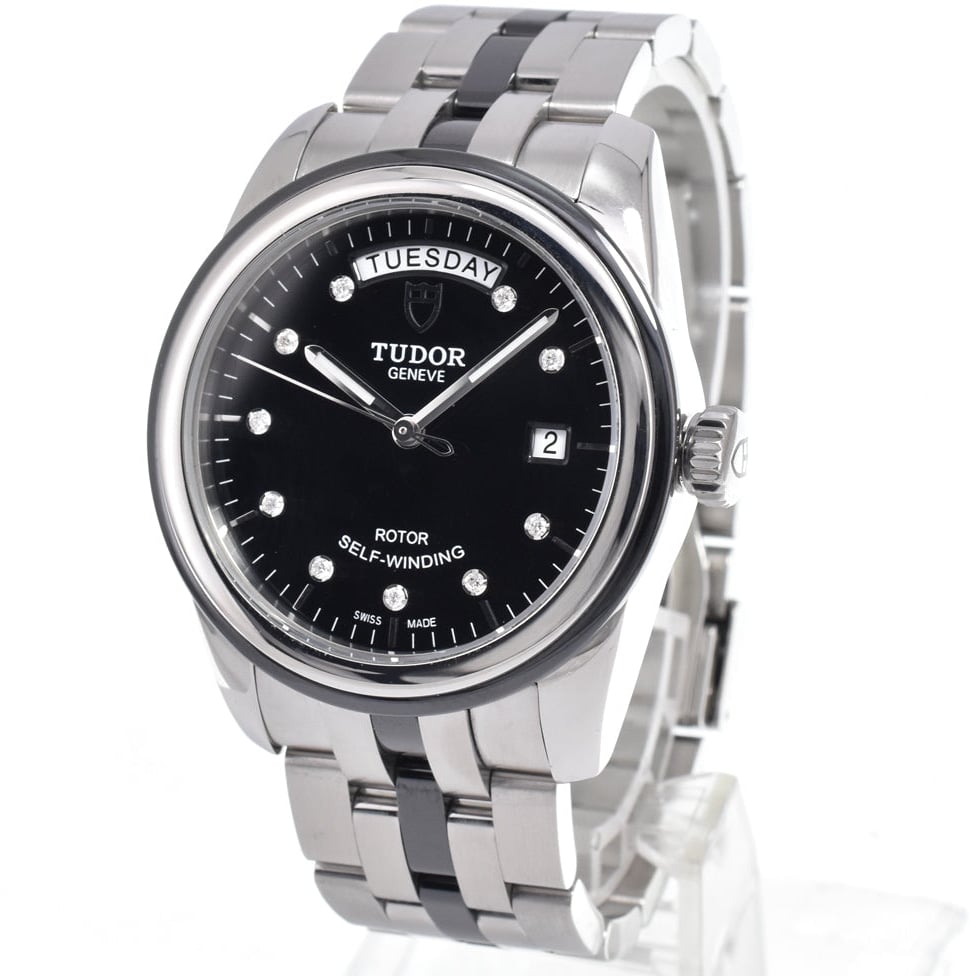 Tudor Glamour Day Date Automatic Stainless Steel with Diamonds 39