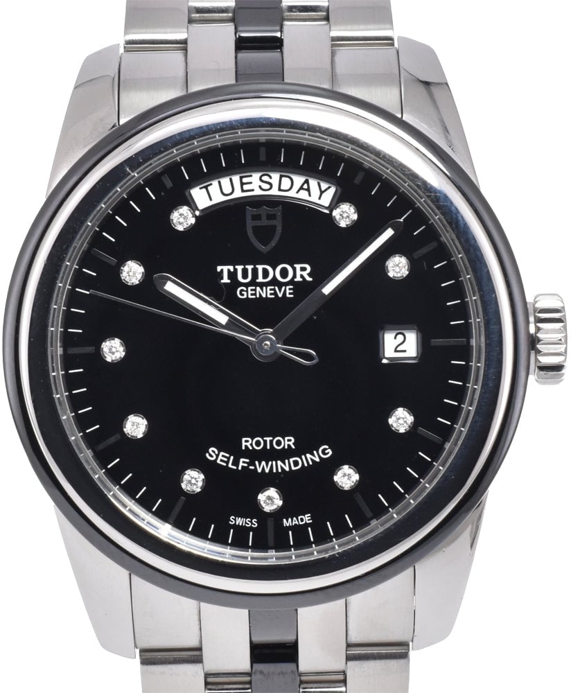 Tudor Glamour Day Date Automatic Stainless Steel with Diamonds 39