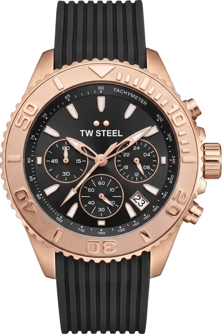TWVA11 Vanceur Diver Rose Noir chronograaf horloge
