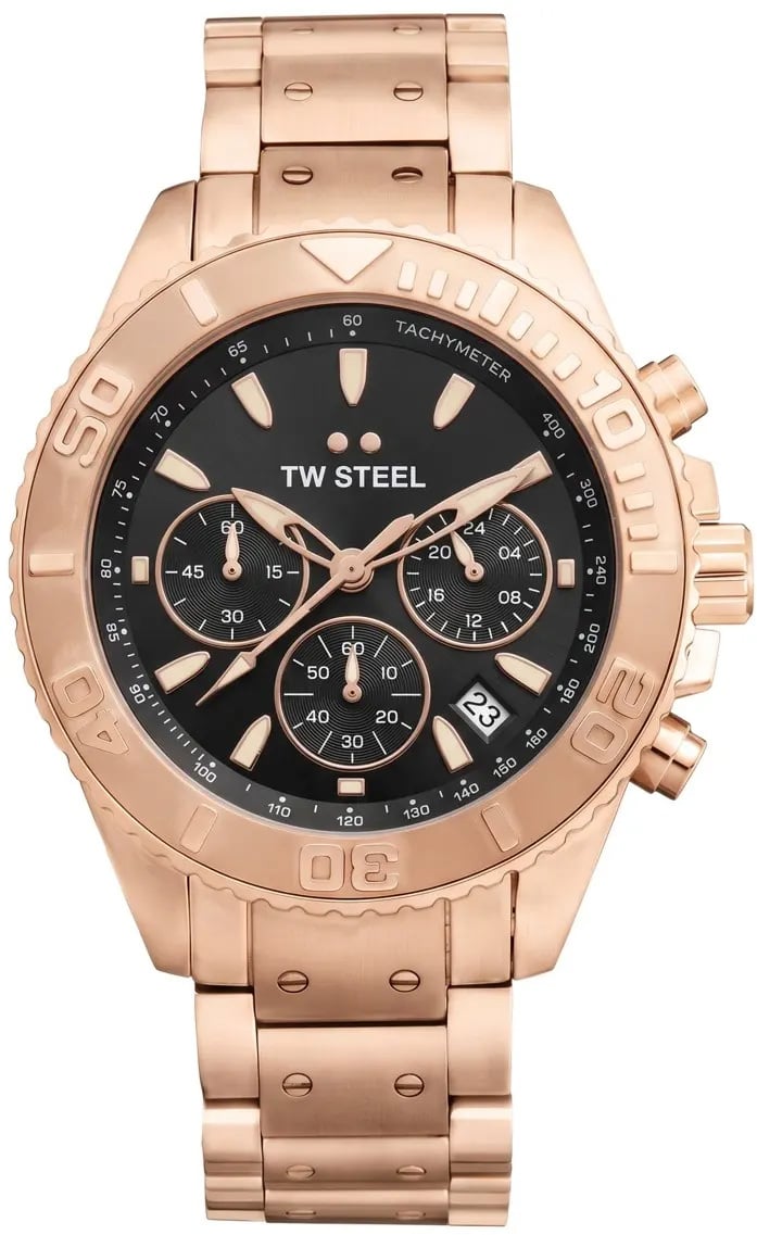 TWVA12 Vanceur Diver Rose Noir chronograaf horloge