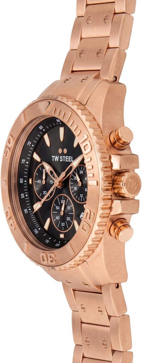 TWVA12 Vanceur Diver Rose Noir chronograaf horloge