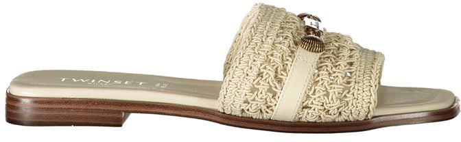 Twinset Beige Leather Women's Sandal