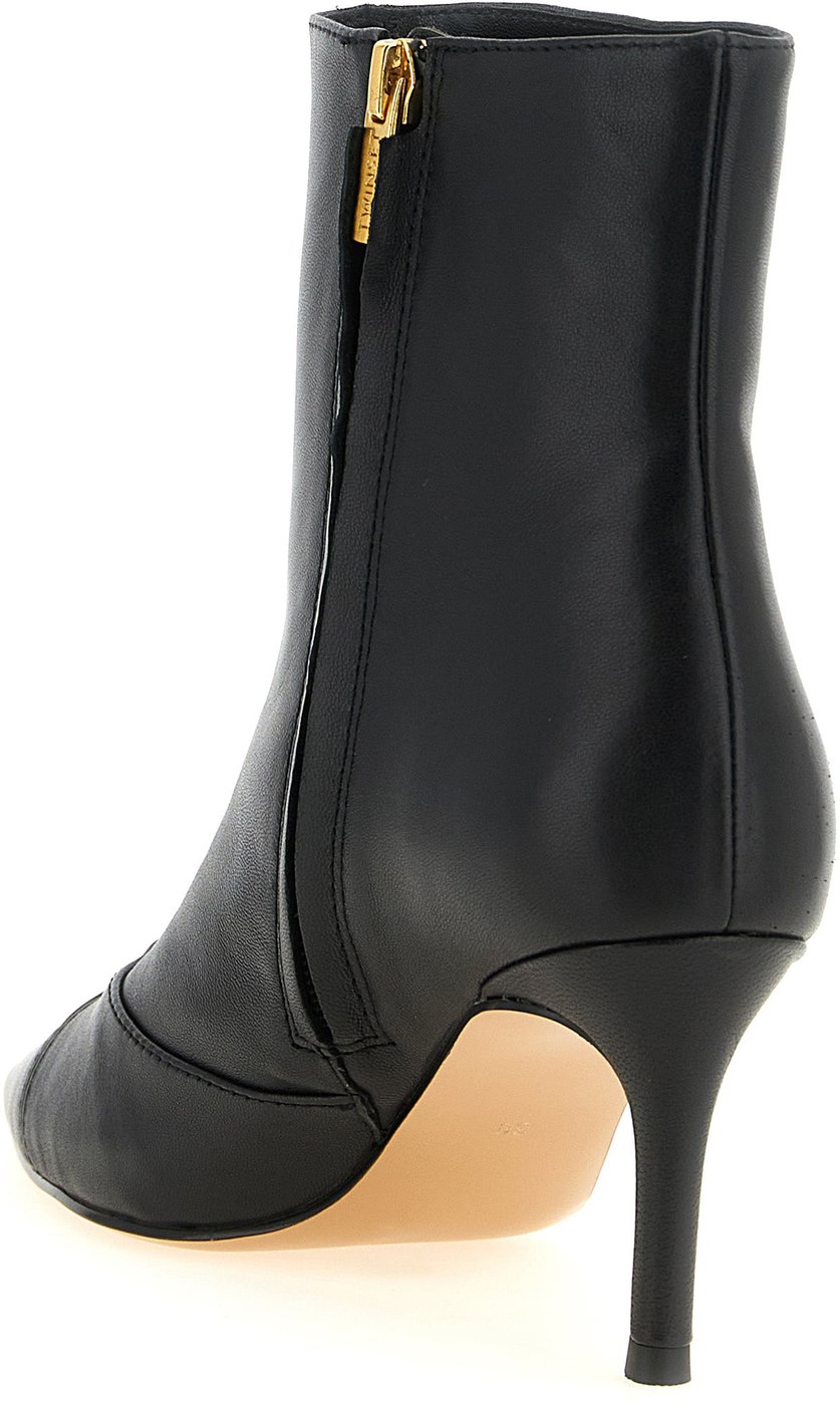 Twinset Black Leather Ankle Boots