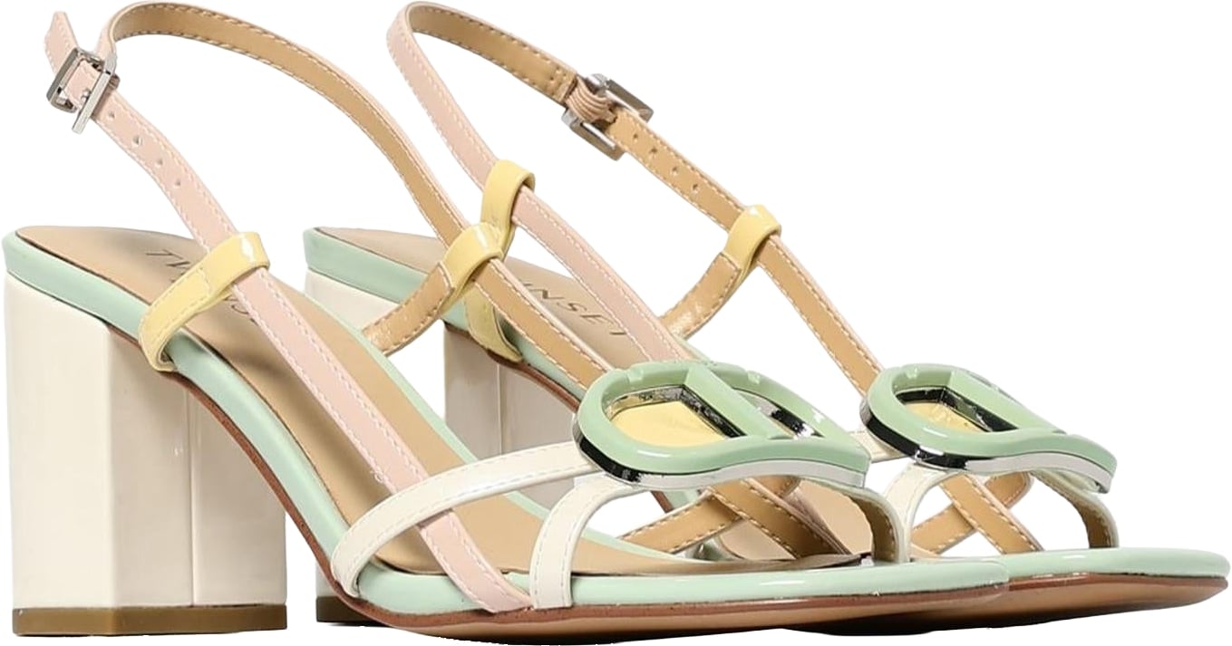 Twinset Blue Patent Leather Platform Sandals