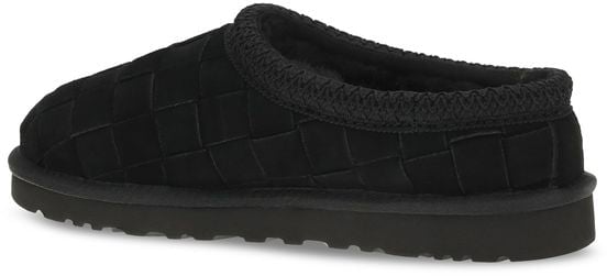 Quilted Black Slip-On Mules with Plush Lining