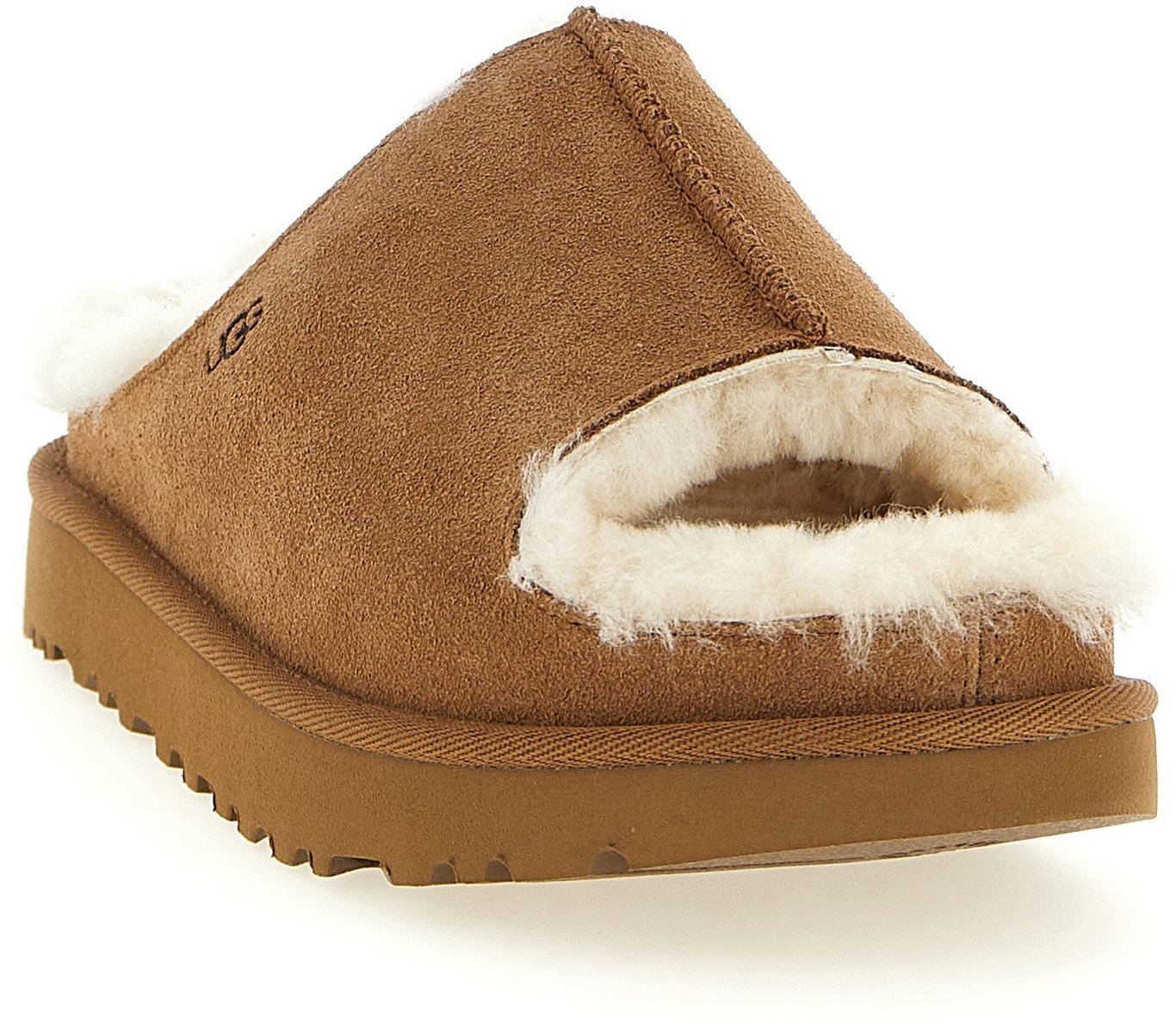 UGG Brown Leather Slides