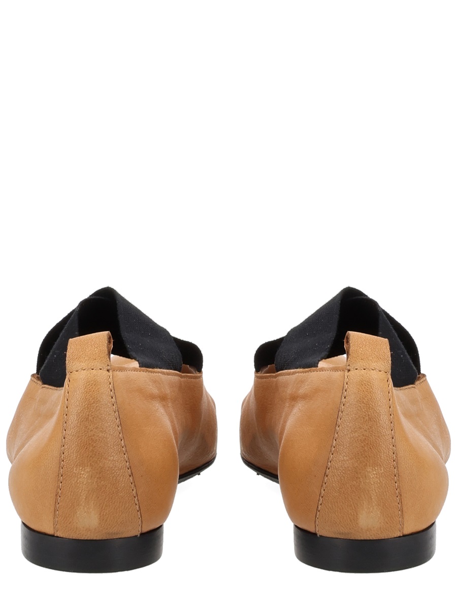 Pointed Toe Tan Elastic Flats
