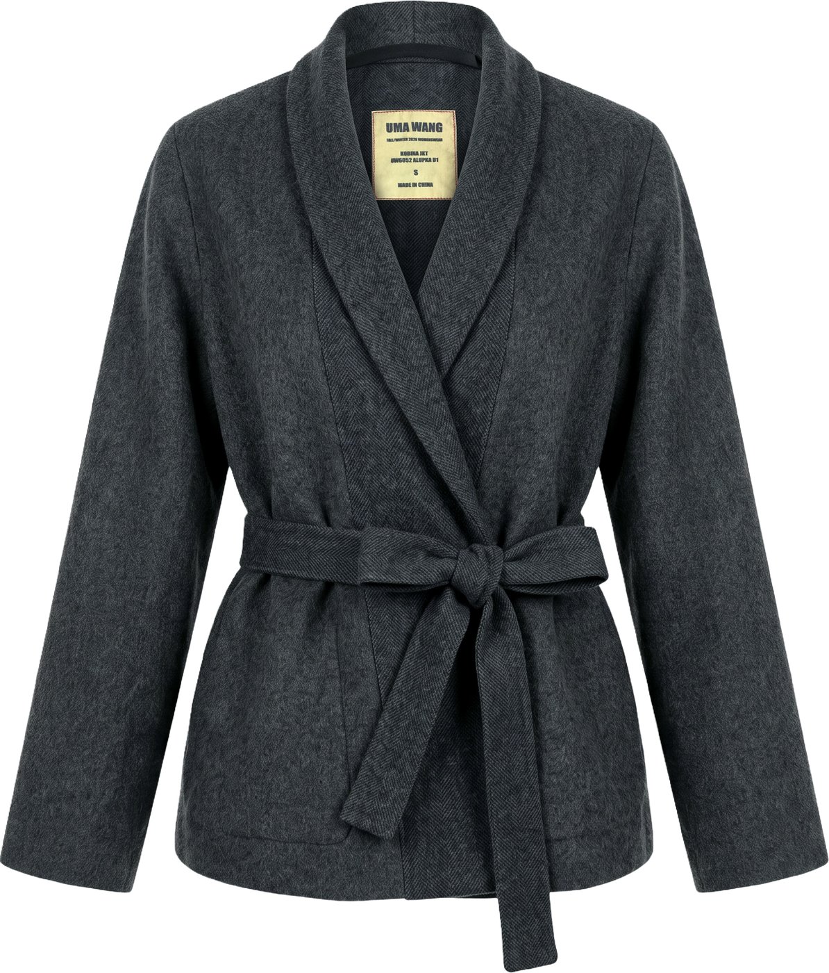 Jacket made of mixed silk and cashmere with belt