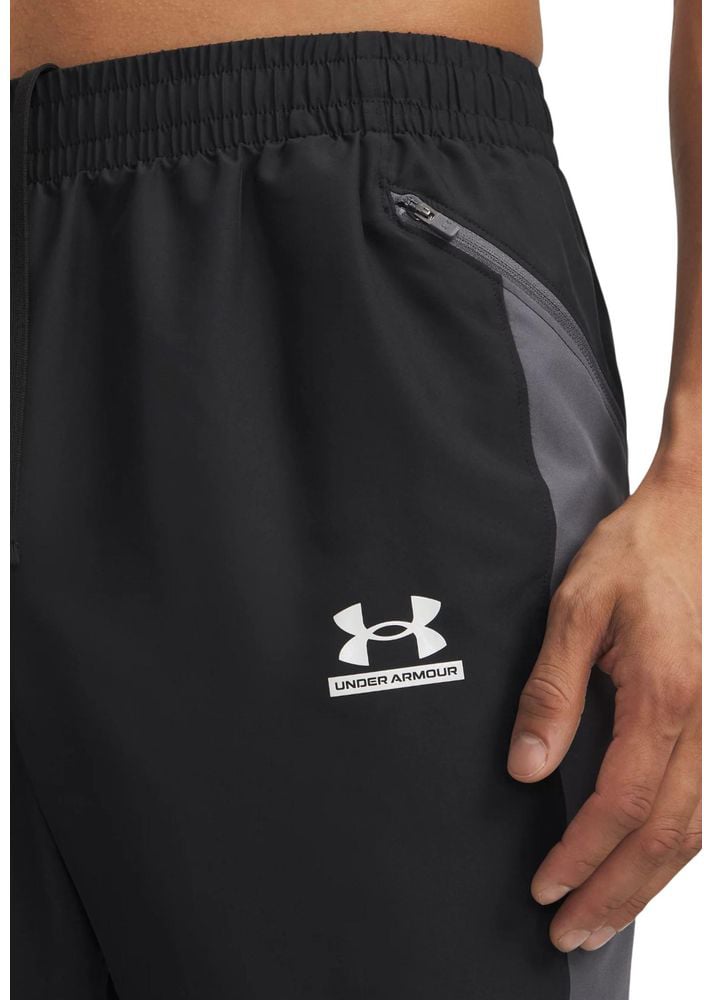 Under Armour Black And White Polyester Joggers (Workout Pants)