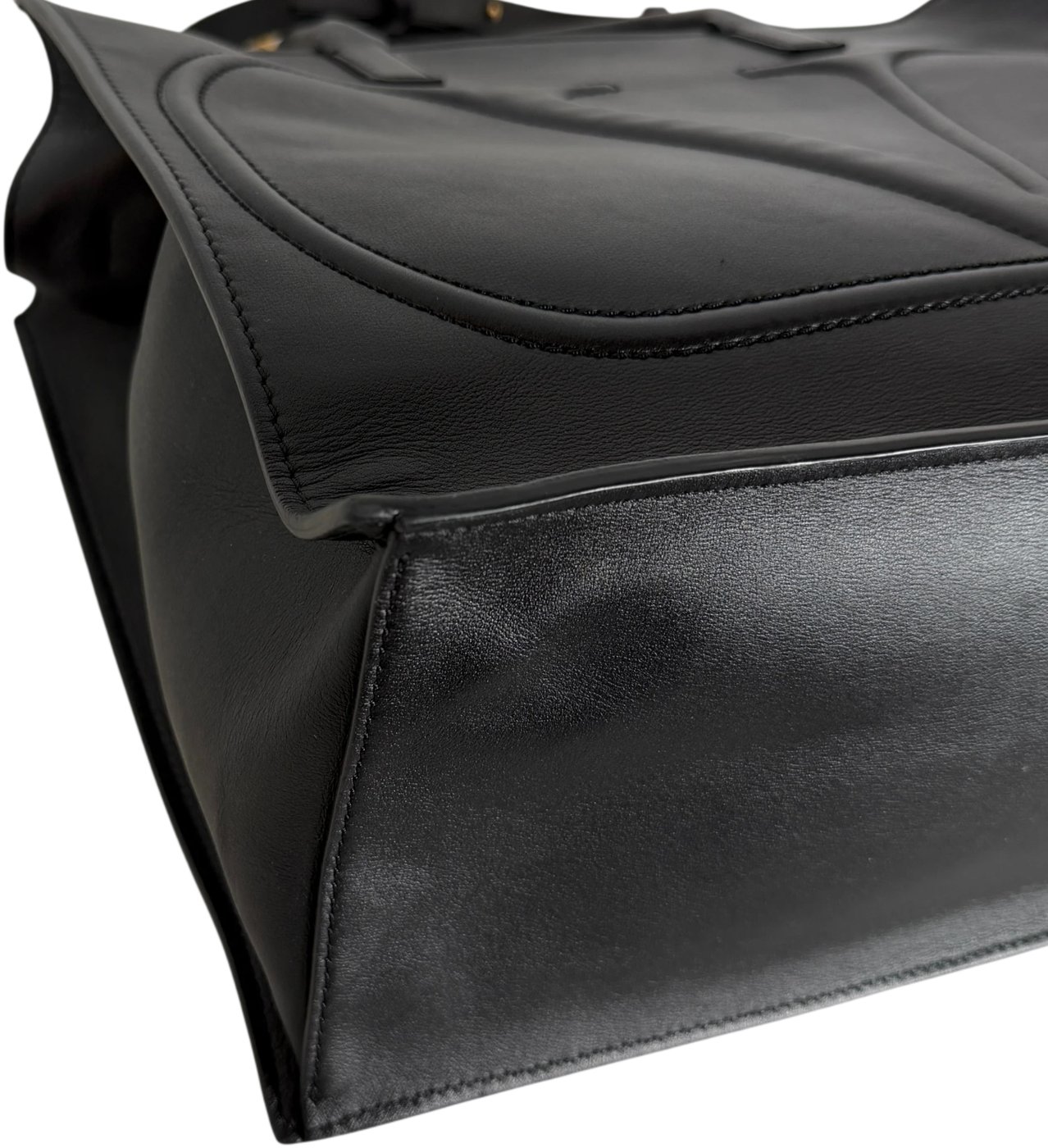 Valentino Garavani VLogo Walk Shopping Bag Calfskin Black Gold