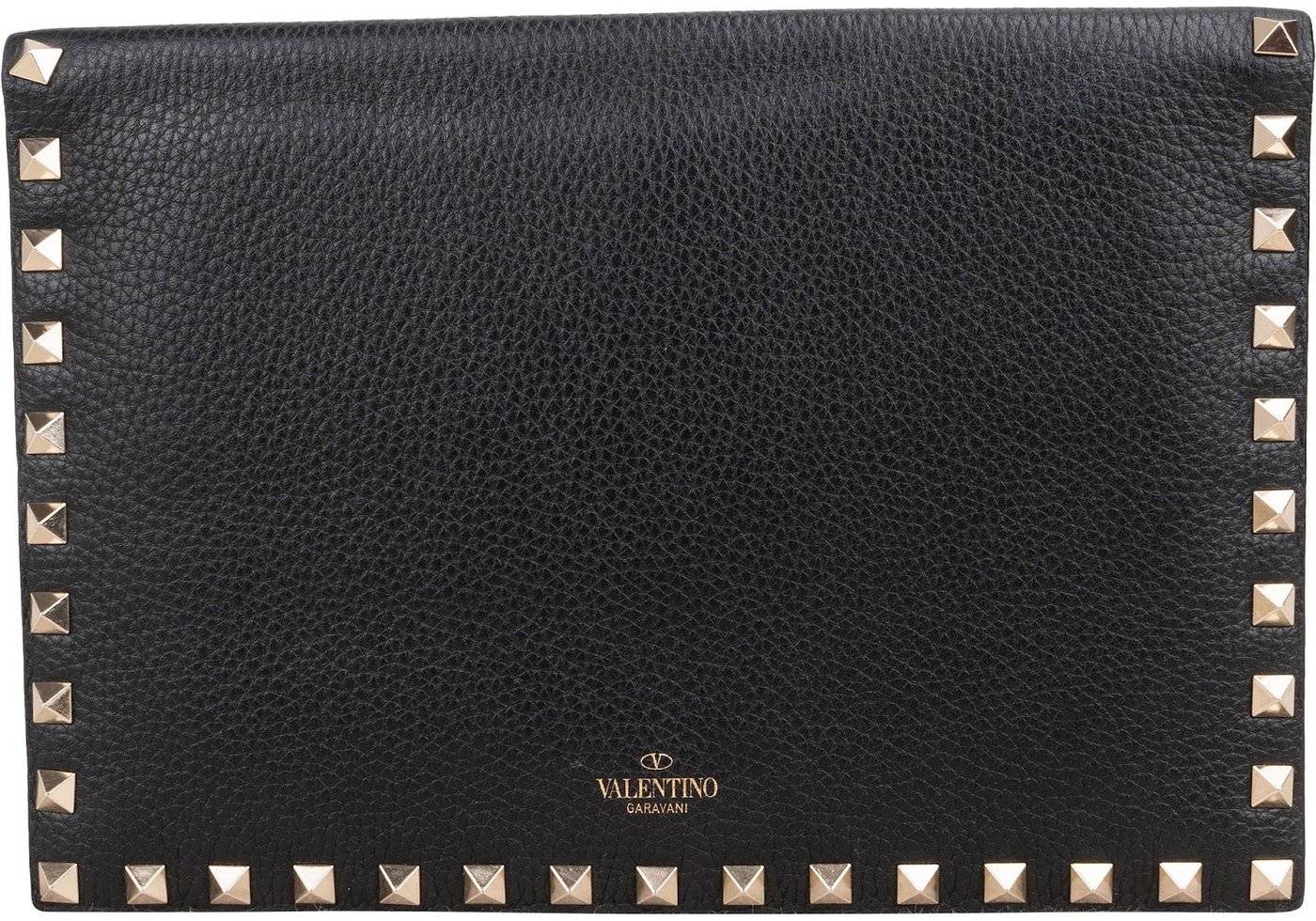 Valentino Pebbled Calfskin Rockstud Organizer Clutch