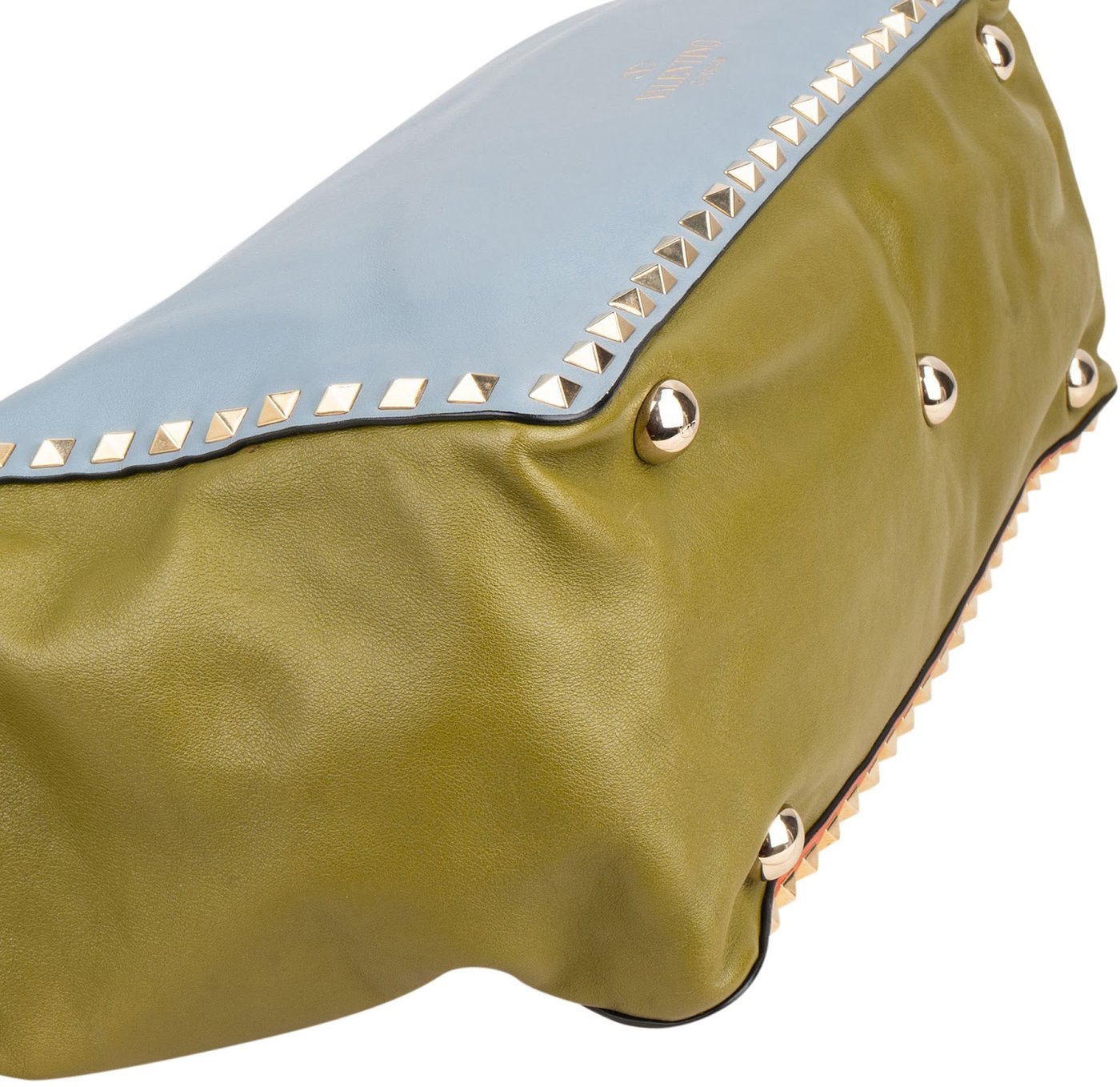 Valentino Garavani Tricolor Leather Rockstud Trapeze Shoulder Bag