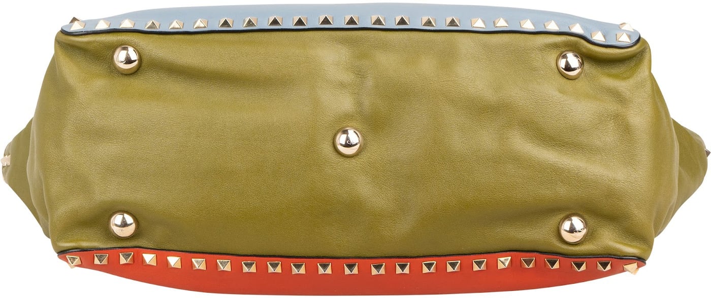 Valentino Garavani Tricolor Leather Rockstud Trapeze Shoulder Bag