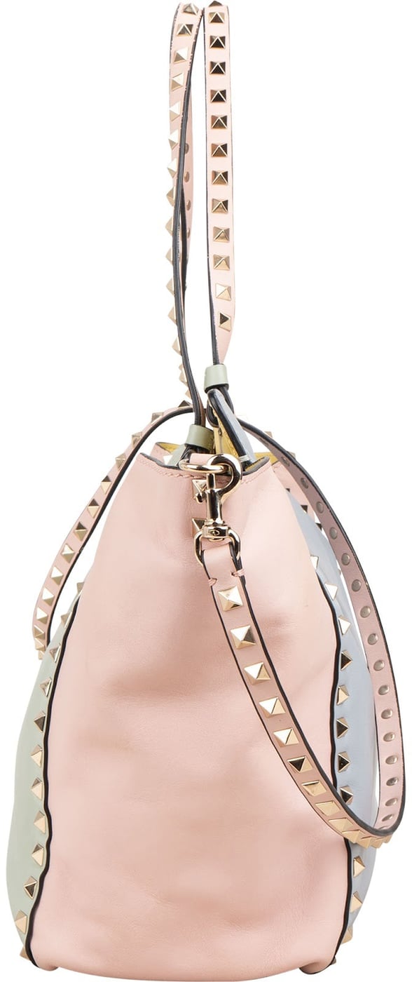 Valentino Garavani Pastell Tricolor Leather Rockstud Trapeze Shoulder Bag