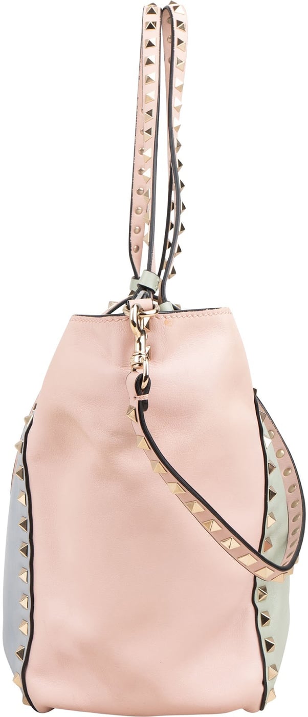 Valentino Garavani Pastell Tricolor Leather Rockstud Trapeze Shoulder Bag