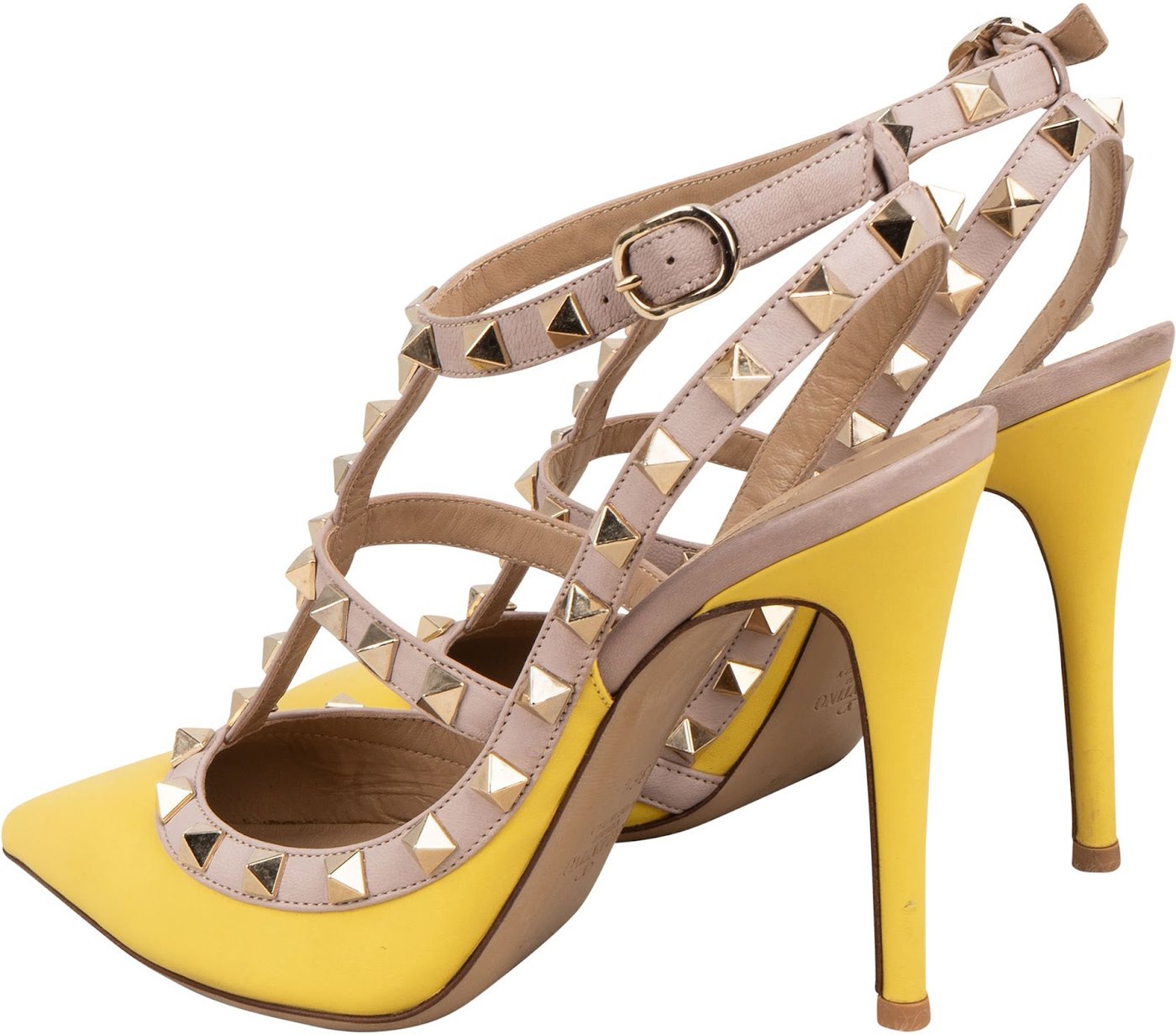 Valentino Garavani Multicolor Leather Rockstud Multi T-Ankle Strap Pumps (36,5)