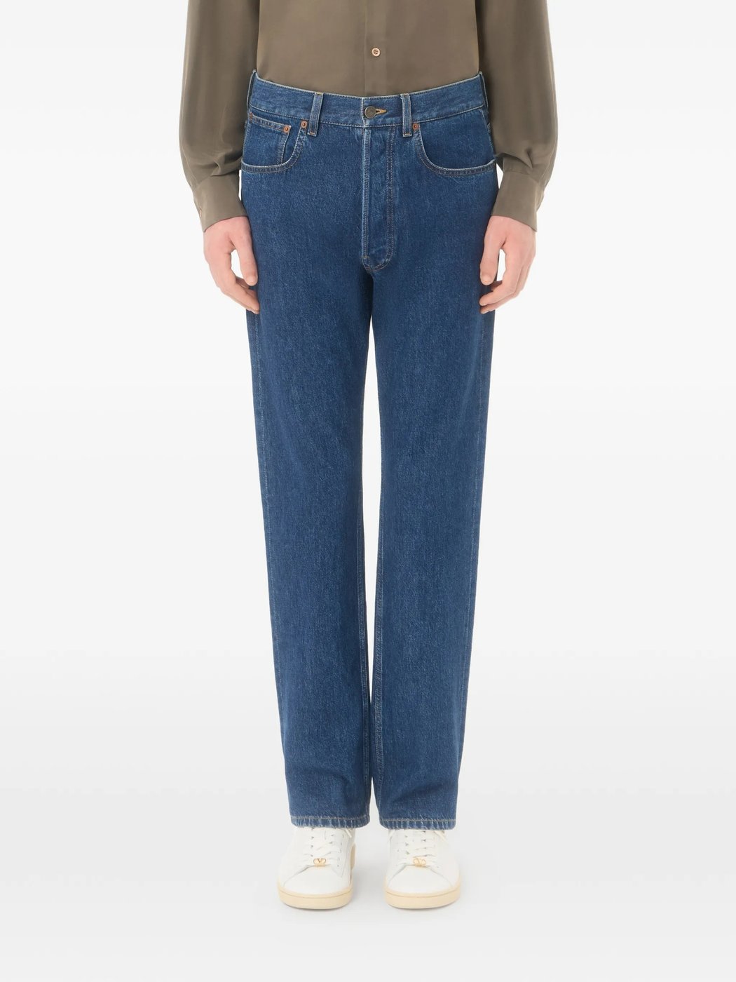Mid-Blue Denim 5 Tasche Jeans