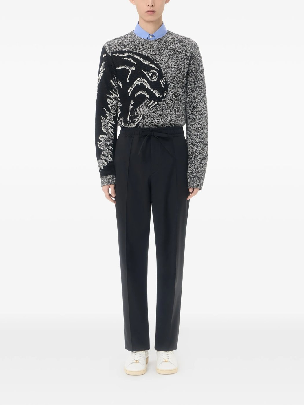Pantalone Ricamo V Logo Mohair Trousers