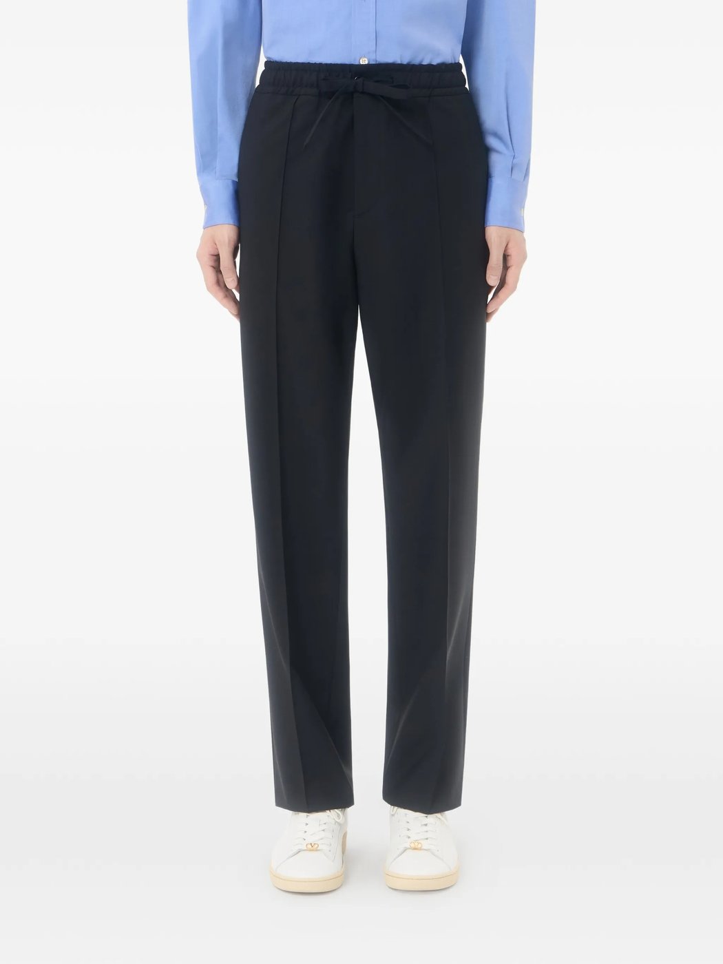 Pantalone Ricamo V Logo Mohair Trousers
