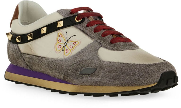 Valentino Suede and nylon Stud Up sneakers