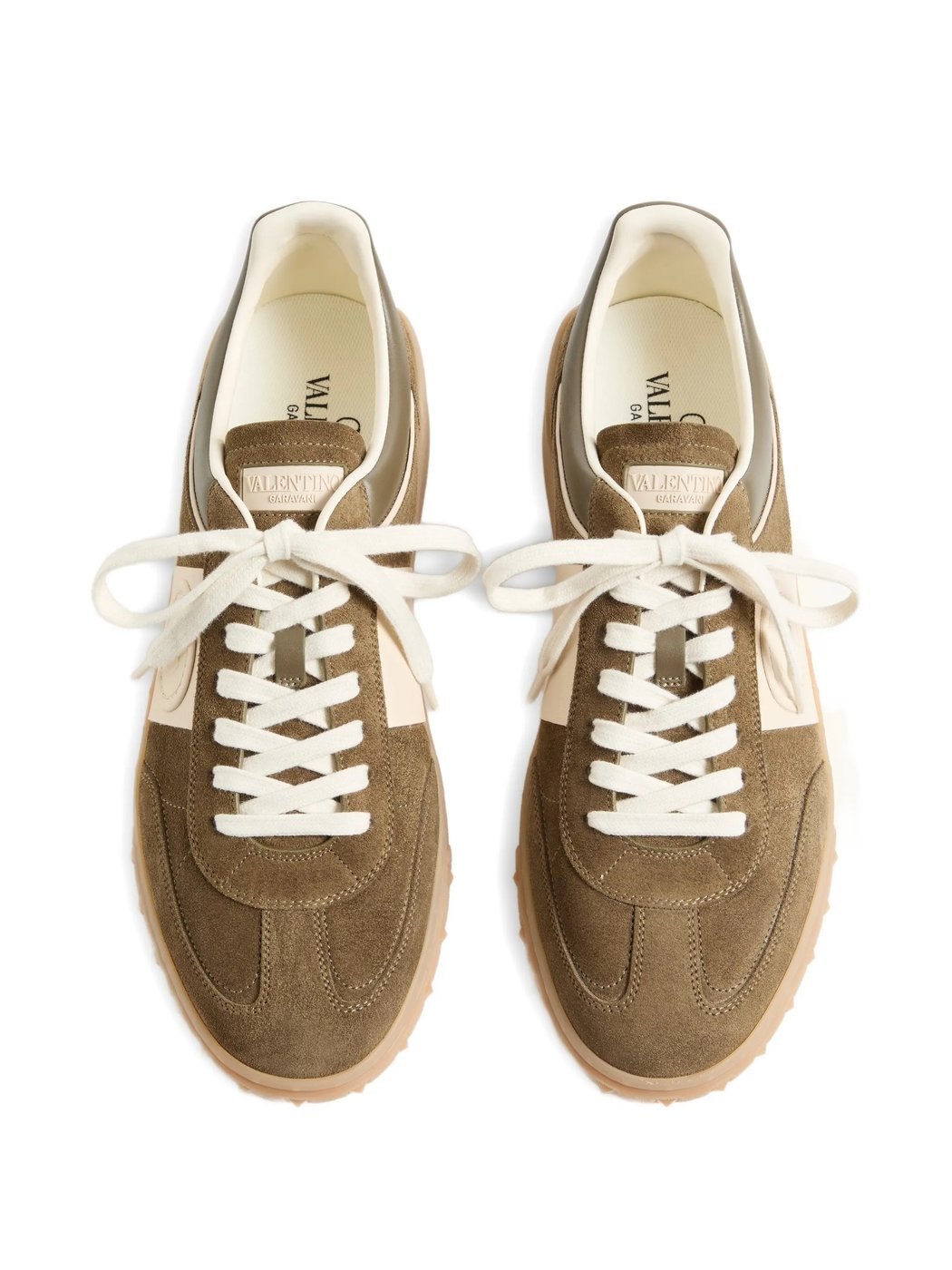 Low-Top Sneakers with Suede and Leather Panels
